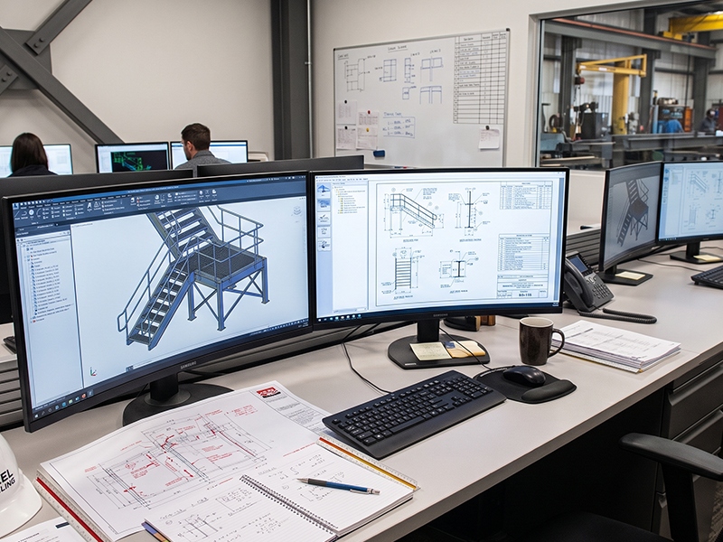 3D Steel Structure Model close-up
