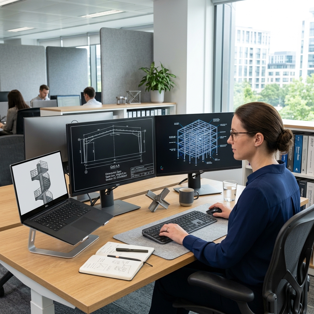 Engineering office CAD workspace